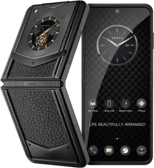 VERTU IRONFLIP Calf Skin Flip Cell Phone, Unlocked Android 5G Smartphone, Foldable Design, One-Hand Control, 50MP Camera, 12G 512G, Dual SIM, 6.9" 120Hz OLED, 65W Fast Charge (Jade Black)