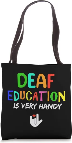 Very Handy ASL Sign Language Deaf Education Teacher Tote Bag