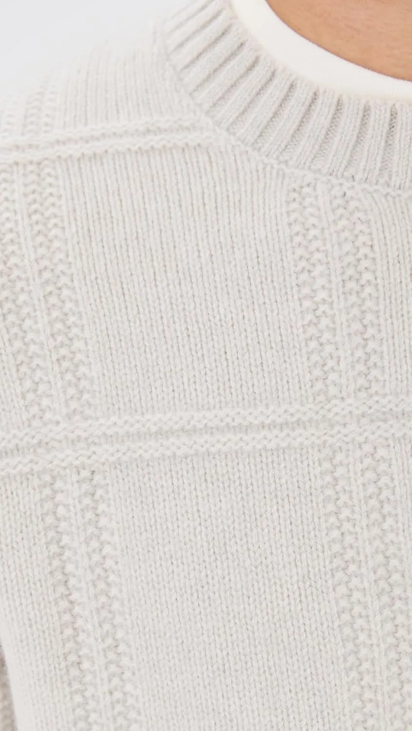 Vince Men's Seed Stitch Windowpane Crew Sweater