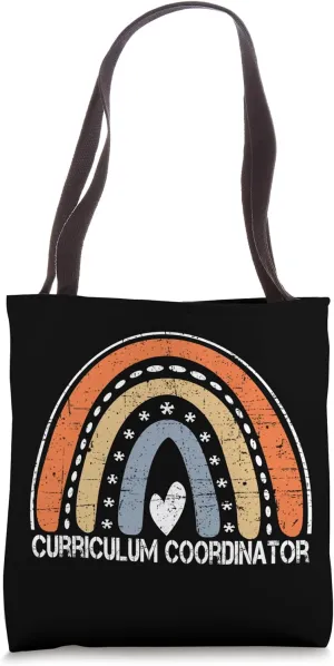 Vintage Rainbow Job Worker Funny Curriculum Coordinator Tote Bag