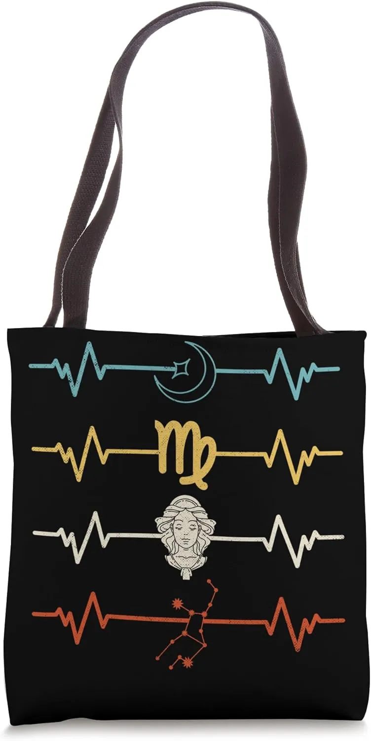Virgo Zodiac Sign Astrology Virgo Heartbeat Tote Bag
