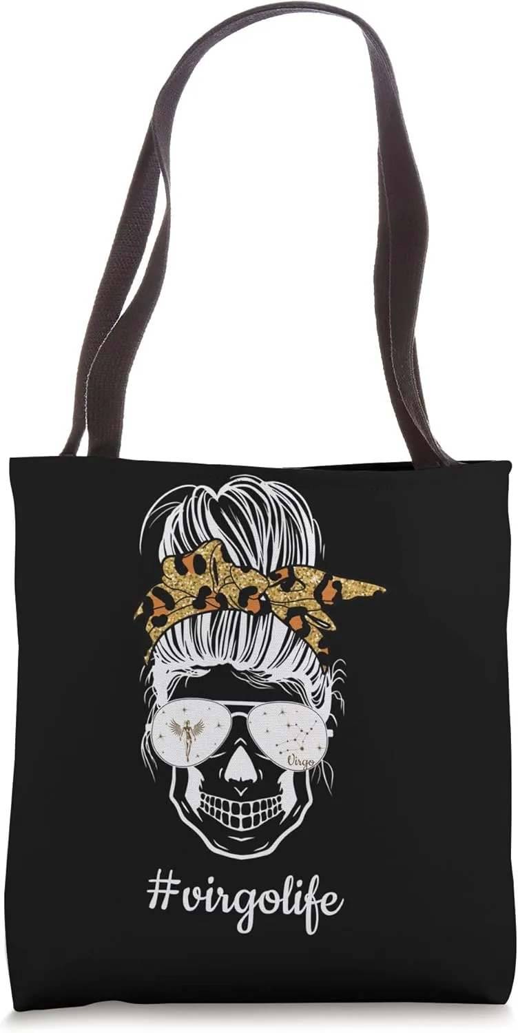 Virgo Zodiac Sign Messy Bun Virgo Horoscope Tote Bag