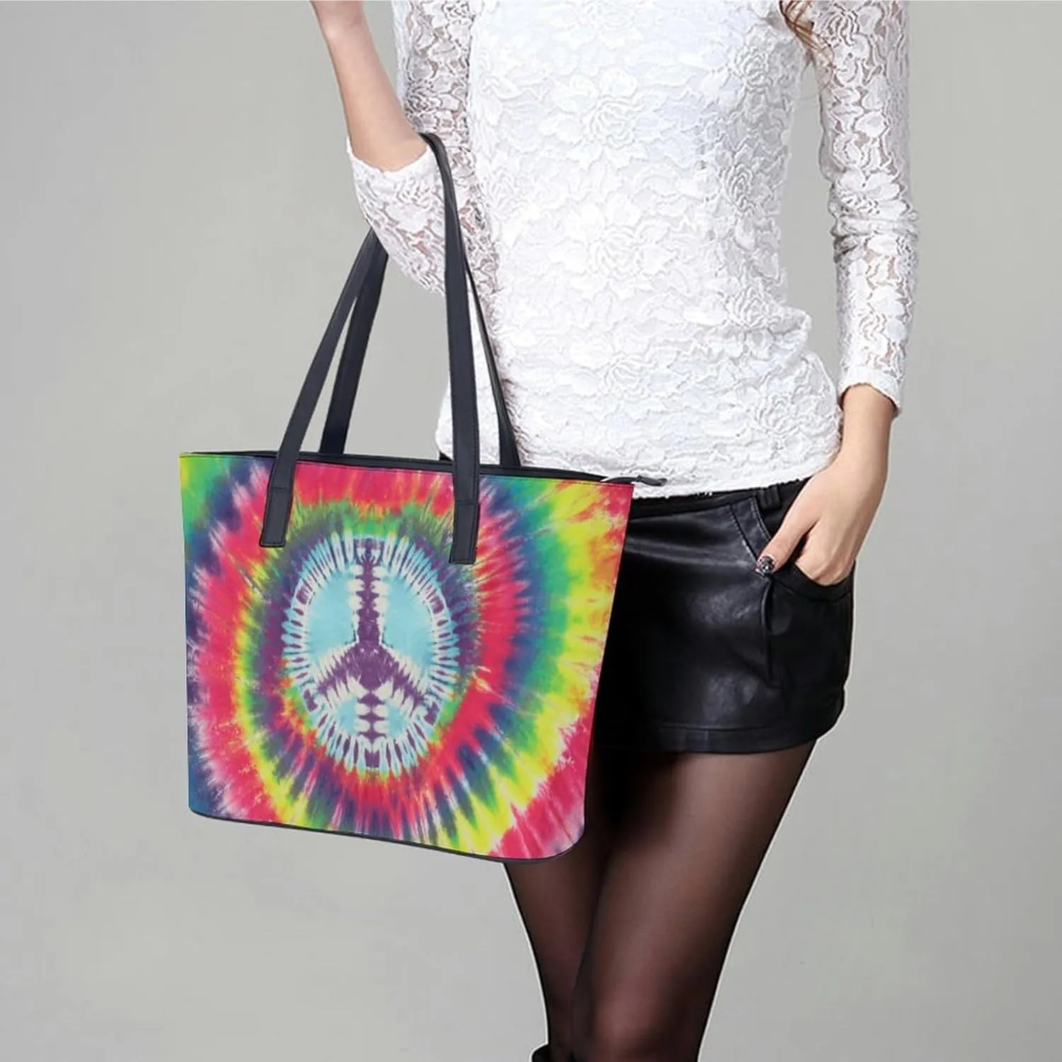 Volleyball Black And White Leather Handbag Smooth Wrinkle Resistant Lightweight And Convenient