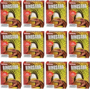 WARM FUZZY Toys Full Case of 12 Dinosaur Eggs Toys - Dinosaur Fossil Egg with 6 Glow in The Dark Dinosaurs Inside, Dino Eggs Digging Educational Science Kits for Kids, Kids Party Favors, Playsets