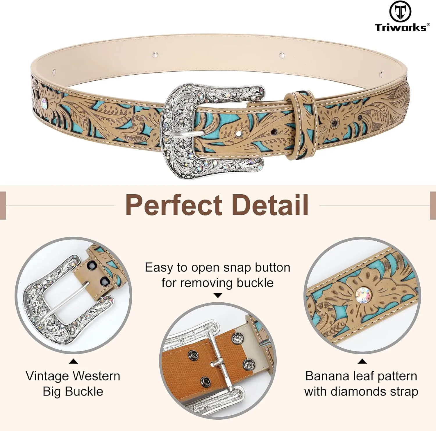 Western Belts for Women Cowgirl,Cowboy Bling Country Turquoise Belts for Jeans Pants Dresses