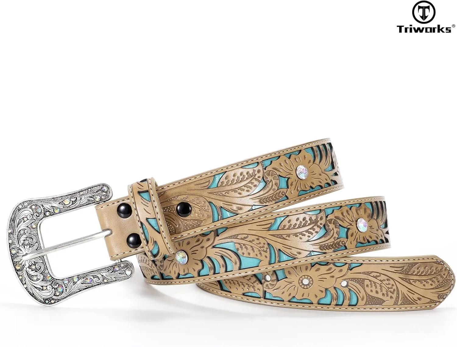 Western Belts for Women Cowgirl,Cowboy Bling Country Turquoise Belts for Jeans Pants Dresses