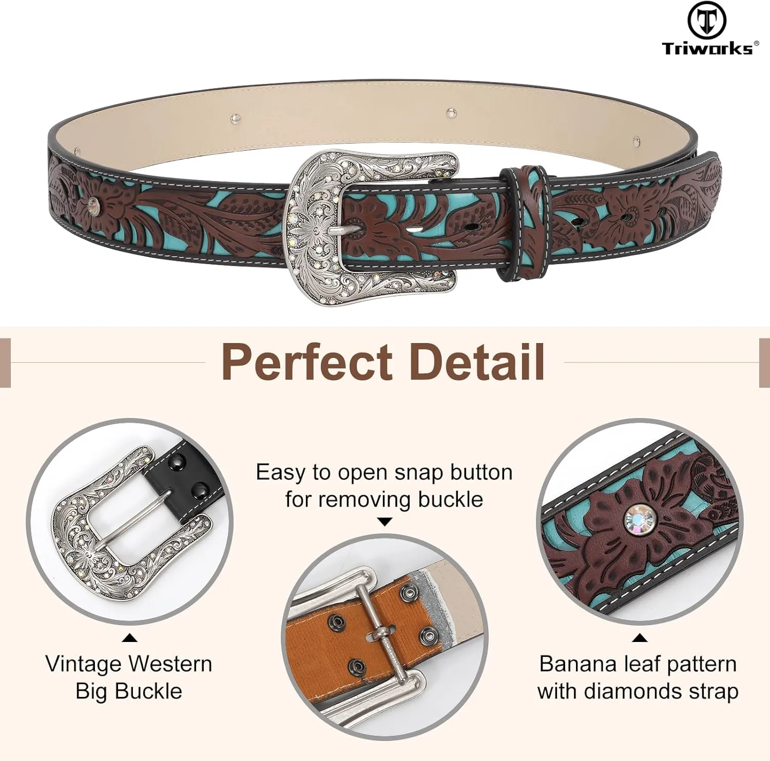 Western Belts for Women Cowgirl,Cowboy Bling Country Turquoise Belts for Jeans Pants Dresses