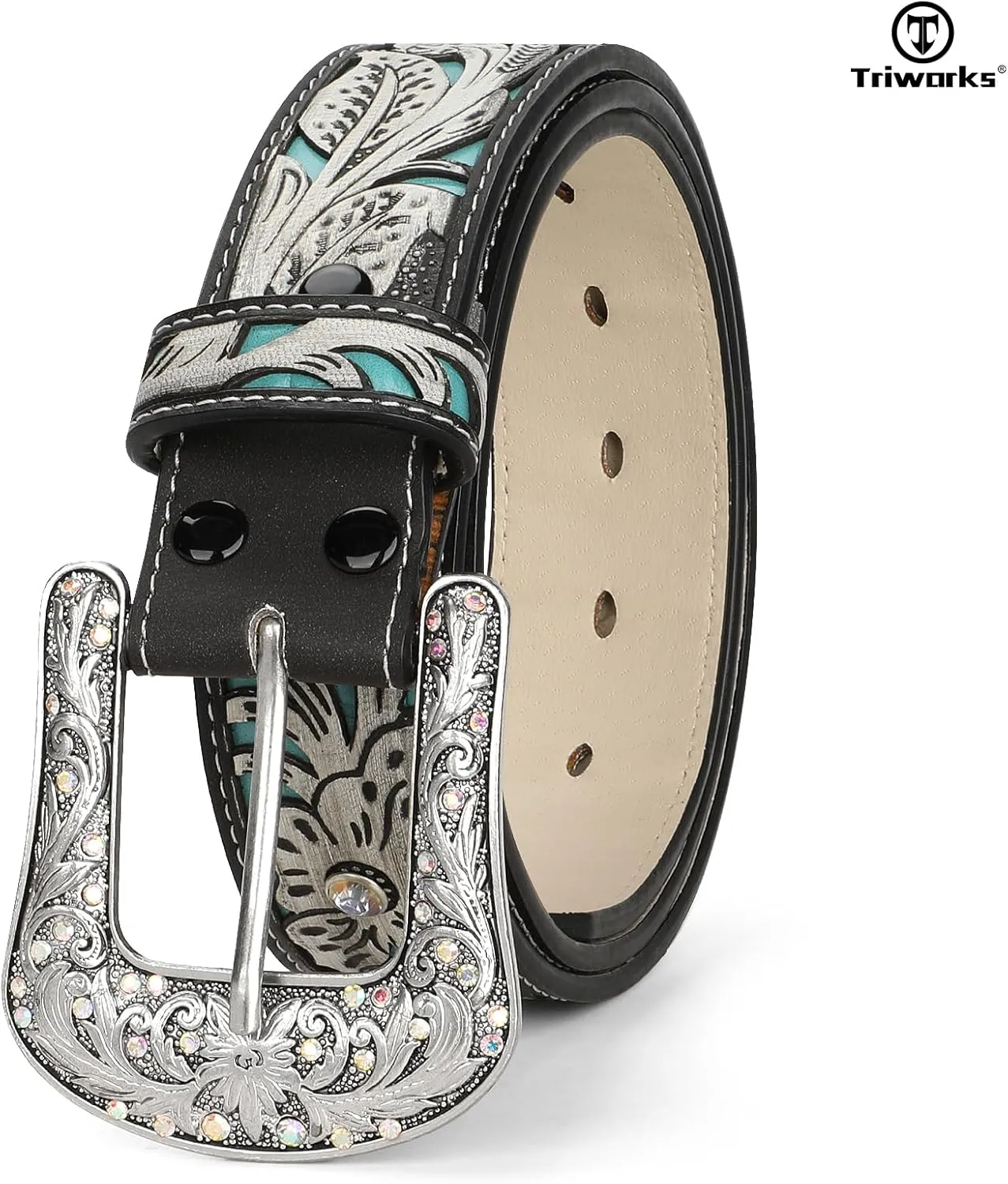 Western Belts for Women Cowgirl,Cowboy Bling Country Turquoise Belts for Jeans Pants Dresses