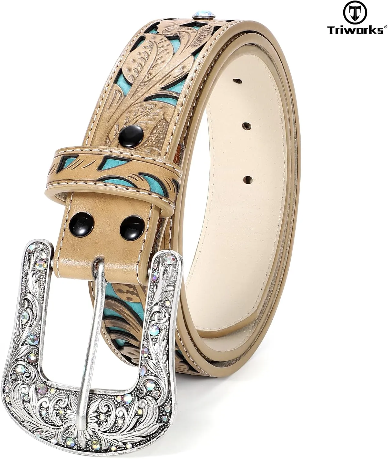Western Belts for Women Cowgirl,Cowboy Bling Country Turquoise Belts for Jeans Pants Dresses