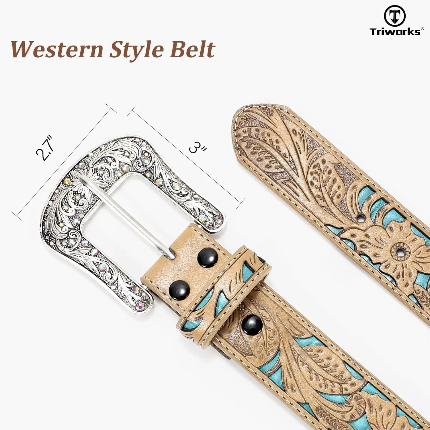 Western Belts for Women Cowgirl,Cowboy Bling Country Turquoise Belts for Jeans Pants Dresses