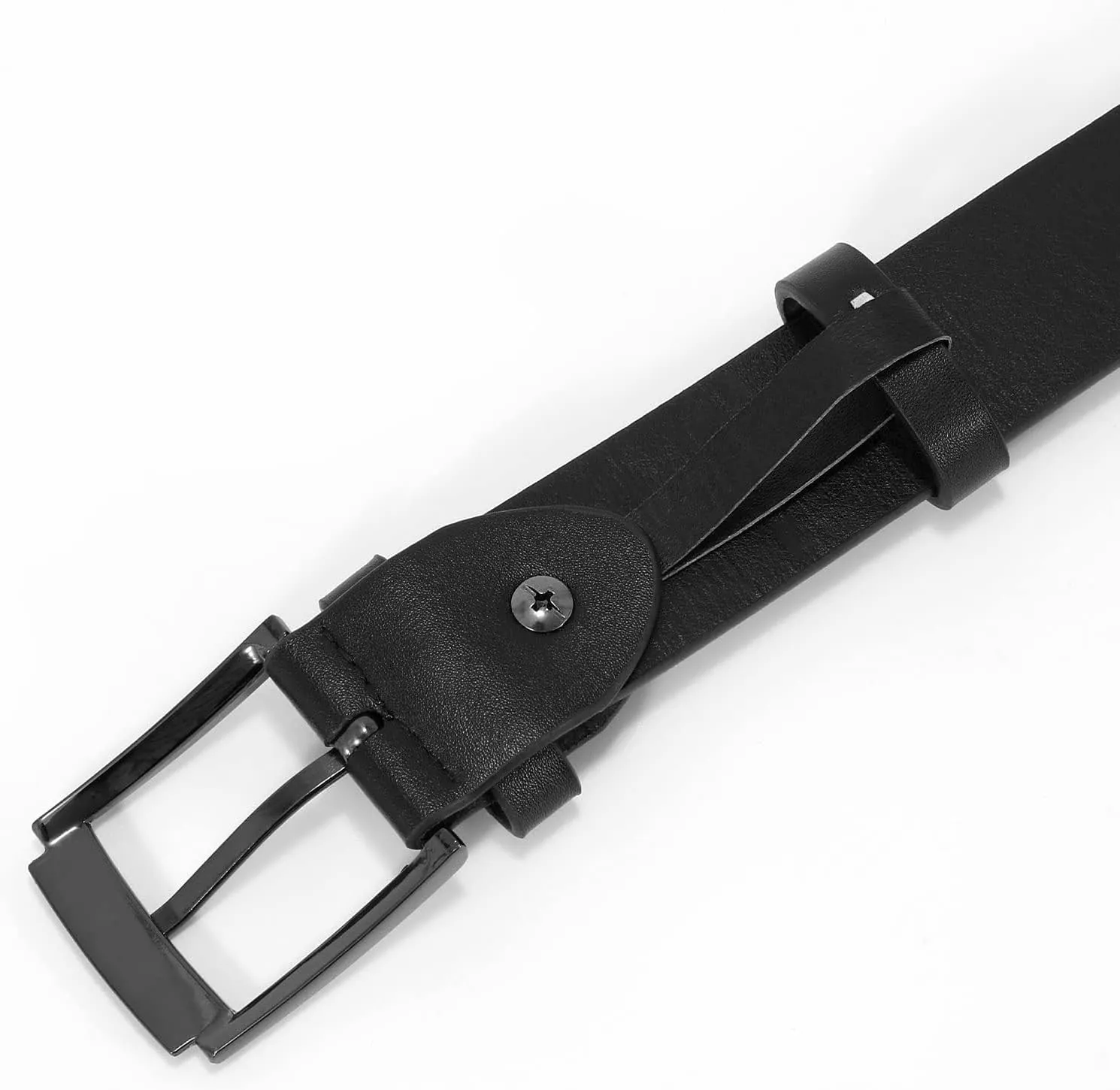WHIPPY Women Leather Belt for Jeans Pants Dresses Black Ladies Waist Belt with Pin Buckle