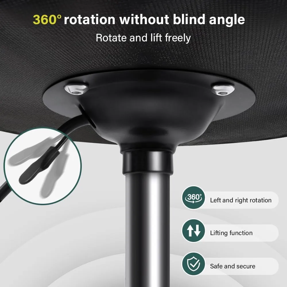 White Minimalist Square Swivel Stool with Wheel for Work SPA Shop Massage Height-Adjustable and Cost-Effective Rolling Stool Chair