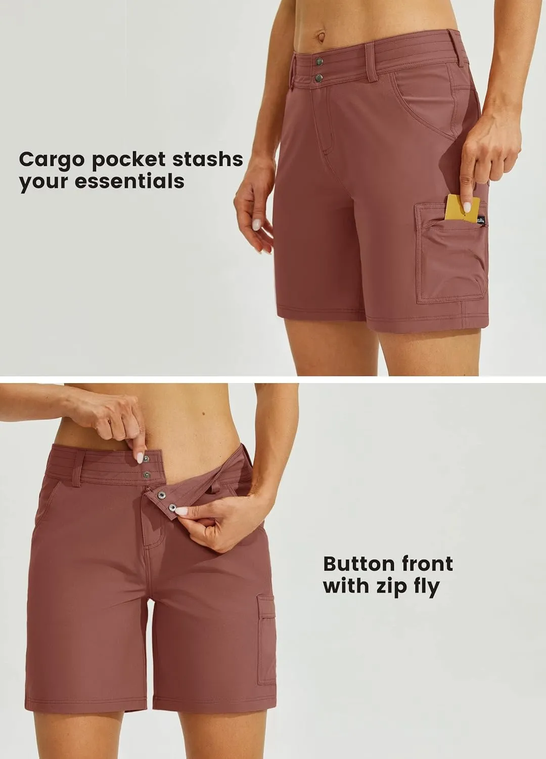 Willit Women's Golf Hiking Shorts Cargo Quick Dry Athletic Shorts Casual Summer Shorts with Pockets 7"