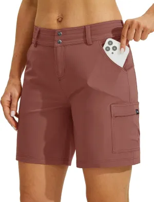 Willit Women's Golf Hiking Shorts Cargo Quick Dry Athletic Shorts Casual Summer Shorts with Pockets 7"