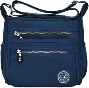Women Crossbody Bag Multi Pocket Casual Messenger Bag Nylon Shoulder Handbag Waterproof Ladies Travel Purse