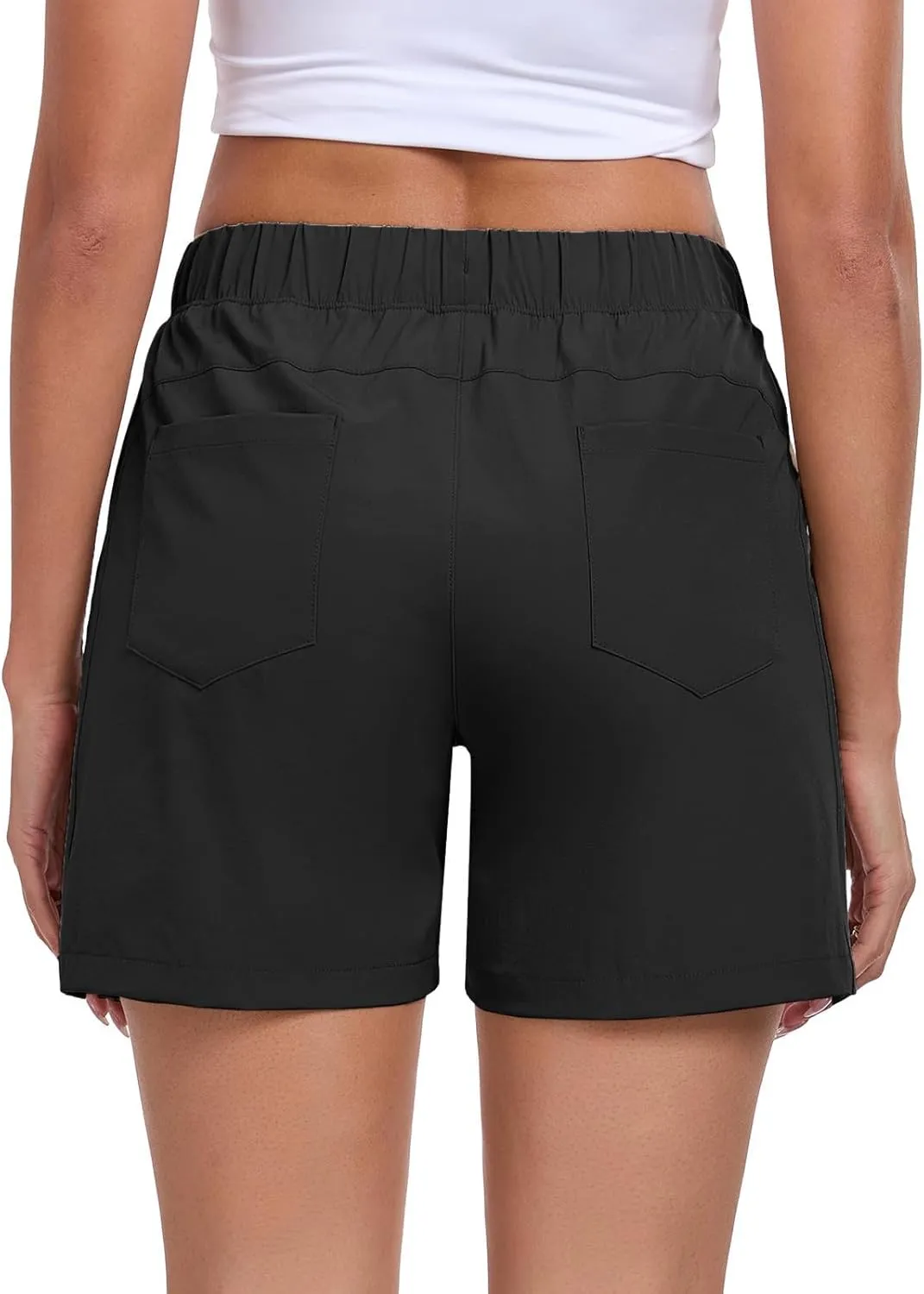 Womens 5'' Hiking Athletic Shorts Quick Dry Lightweight Golf Casual Summer Shorts with Zipper Pockets