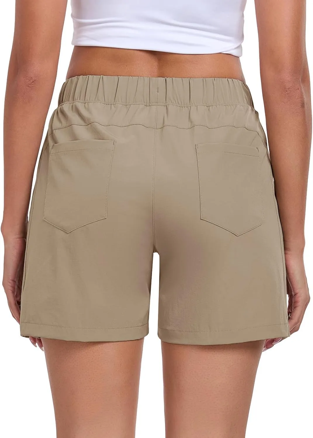 Womens 5'' Hiking Athletic Shorts Quick Dry Lightweight Golf Casual Summer Shorts with Zipper Pockets