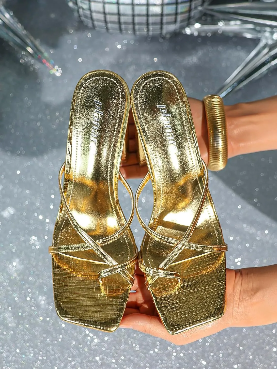 Women's Croc-Embossed High Heel Sandals – Elegant Crisscross Strap Evening Shoes, Luxe Block Heels for Galas & Black-Tie Events