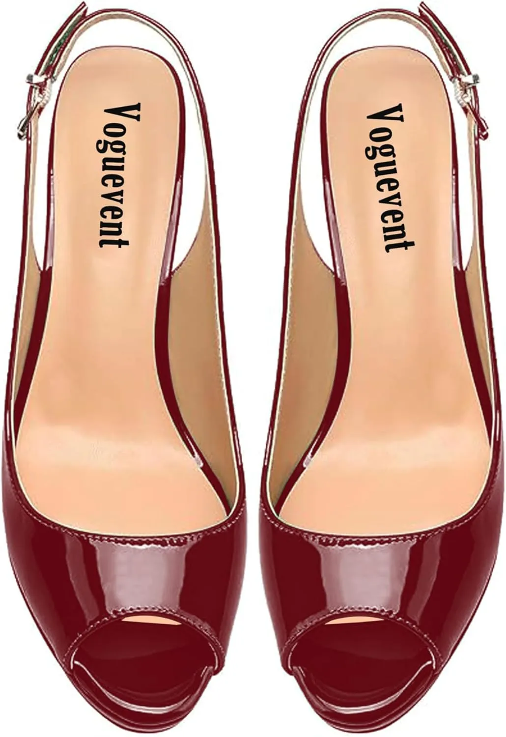 Women's High Heels Platform Peep Toe Pumps Stiletto Heel Slingback Party Dress Office Fashion Shoes Patent Leather Sandal Pumps