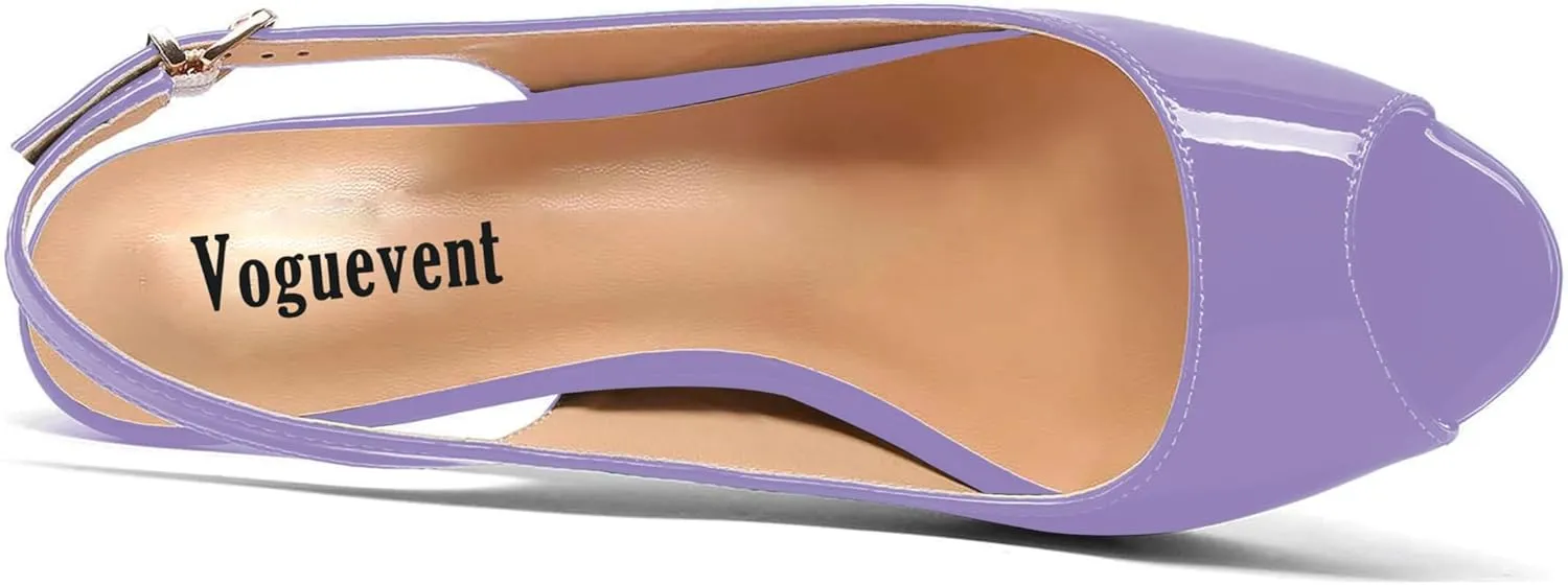 Women's High Heels Platform Peep Toe Pumps Stiletto Heel Slingback Party Dress Office Fashion Shoes Patent Leather Sandal Pumps