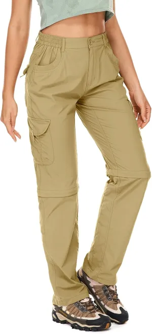 Women's Hiking Pants Convertible Quick Dry Lightweight Zip Off Fishing Travel Safari Pants