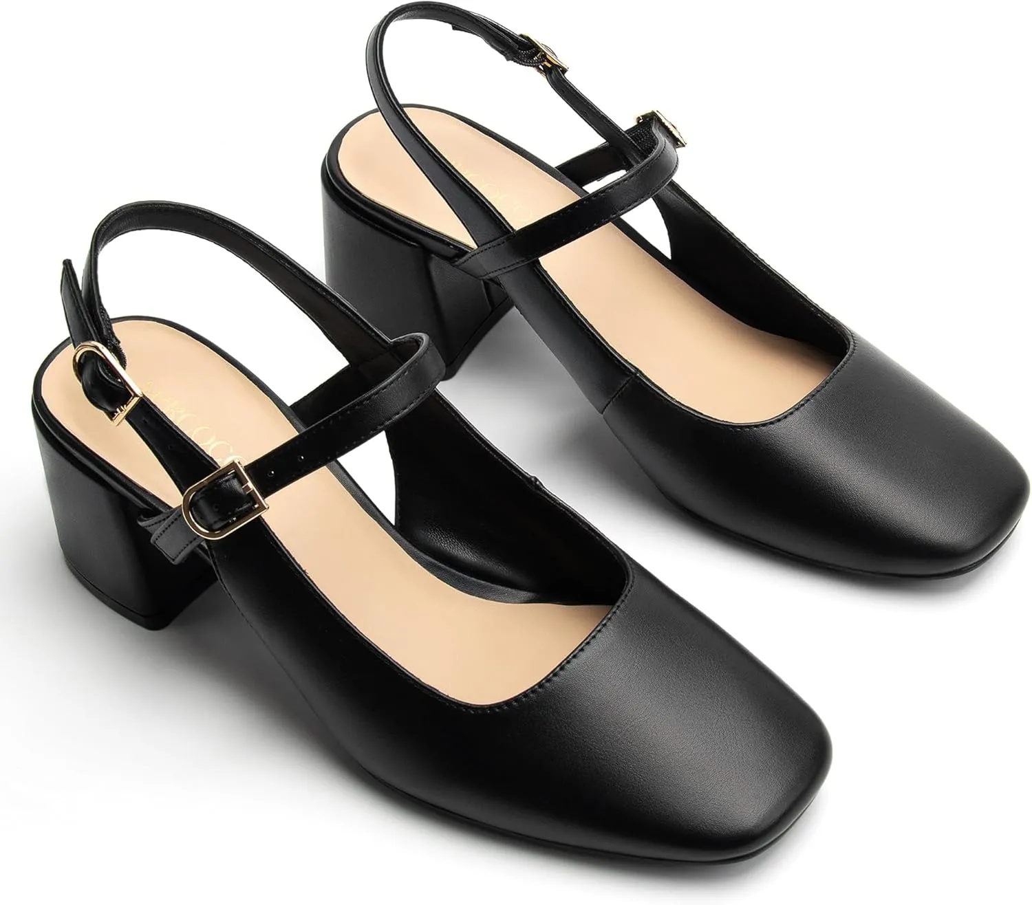 Womens Mary Jane Chunky Low Heels Pumps Square Toe Buckle Strap Wedding Party Dress Shoes