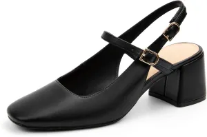 Womens Mary Jane Chunky Low Heels Pumps Square Toe Buckle Strap Wedding Party Dress Shoes