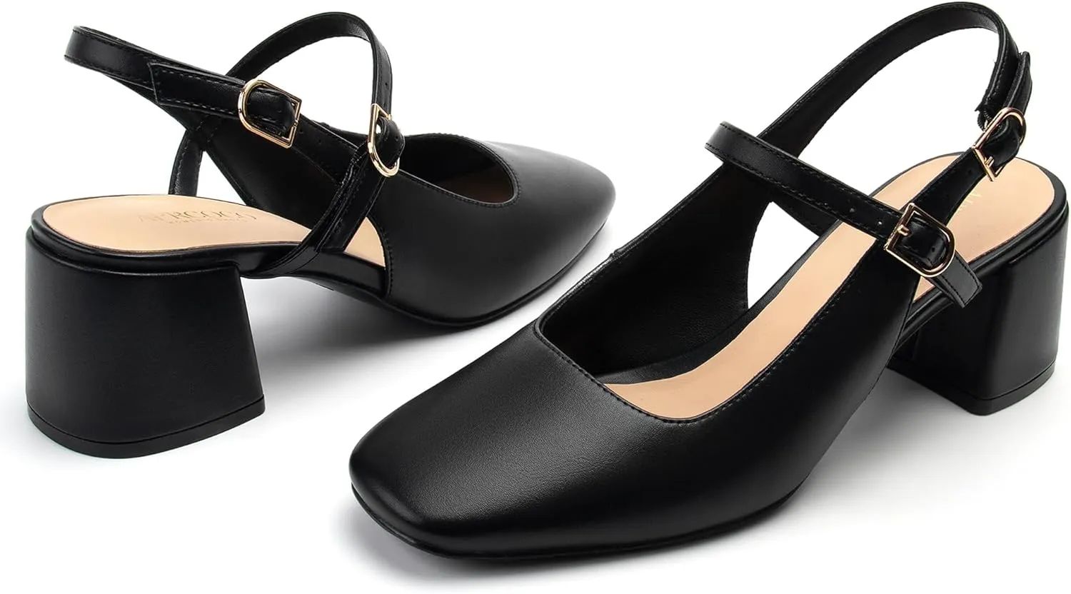 Womens Mary Jane Chunky Low Heels Pumps Square Toe Buckle Strap Wedding Party Dress Shoes