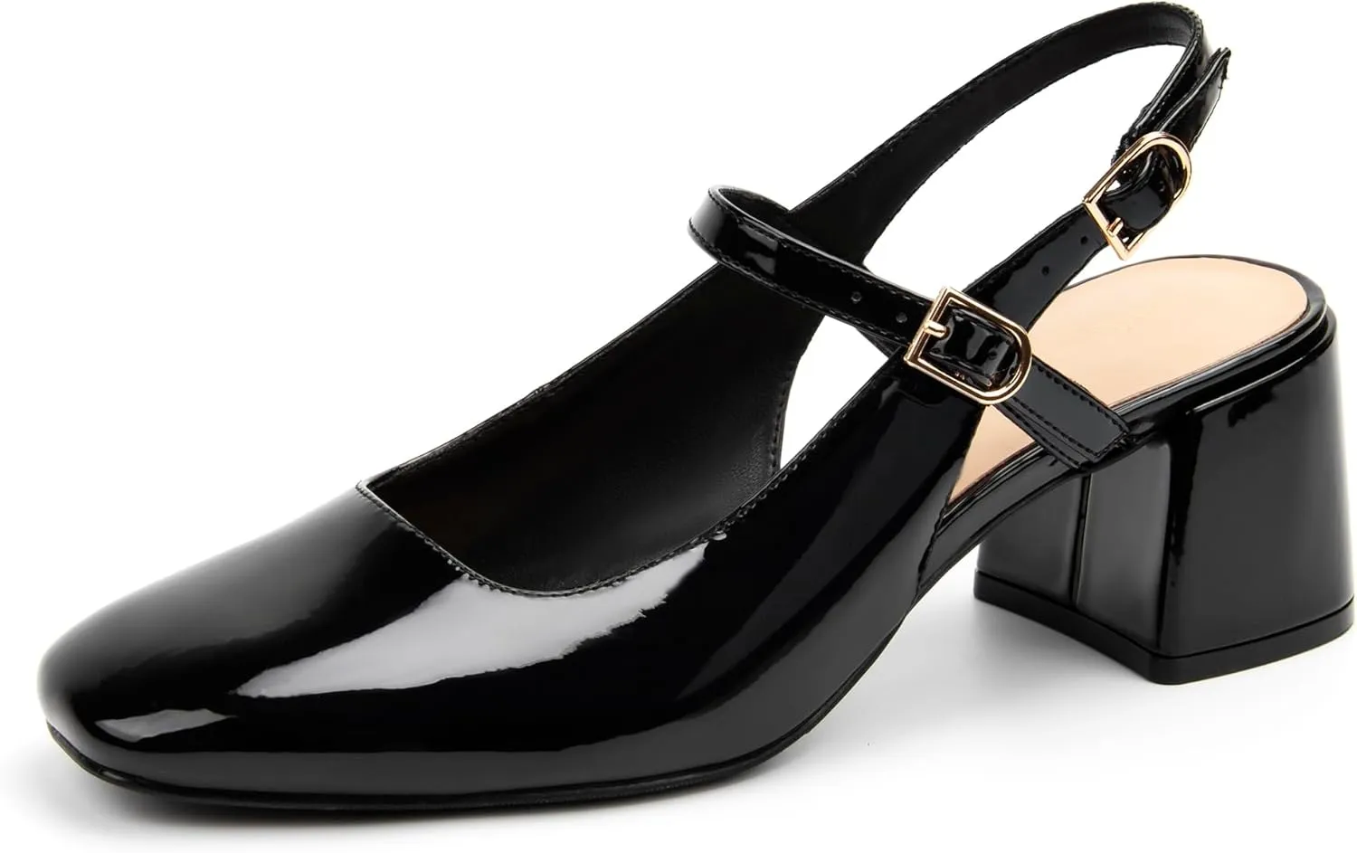 Womens Mary Jane Chunky Low Heels Pumps Square Toe Buckle Strap Wedding Party Dress Shoes