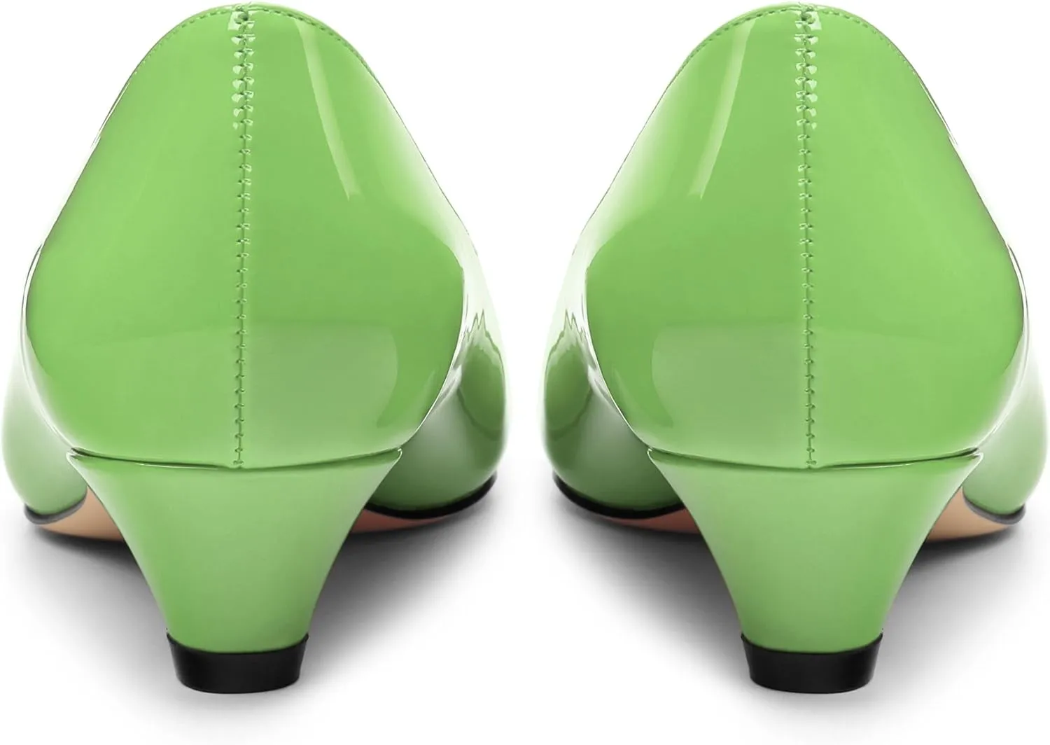 Womens Pumps, Low Kitten Heel Pumps Slip-on Pointed Toe Dress Shoes Office Party Wedding Patent 1.4 Inch