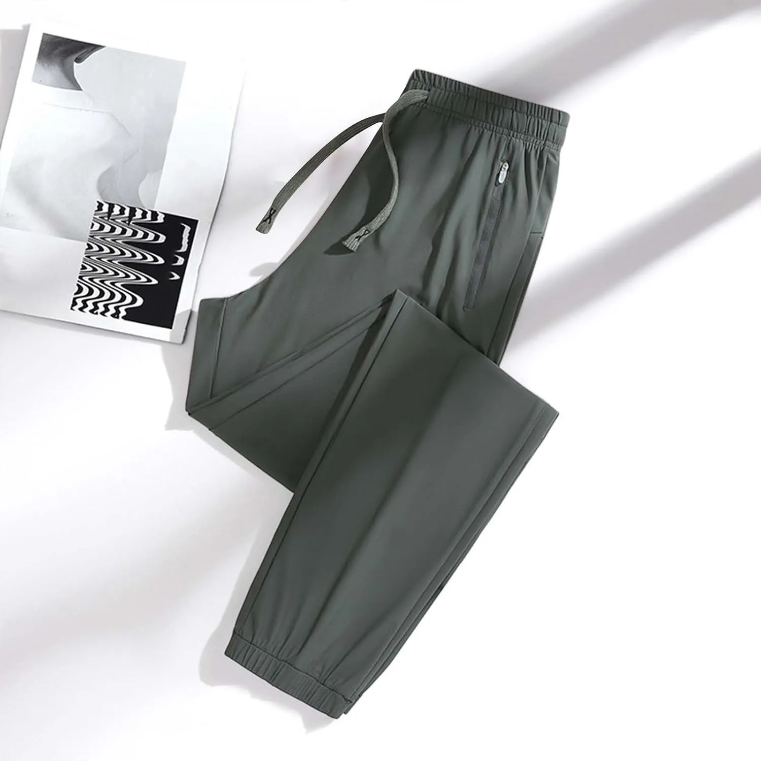 Womens Quick Dry Stretch Pant Trendy Cool Ice Silk Active Elastic Trouser Going Out Hiking Athletic Casual Sweatpants