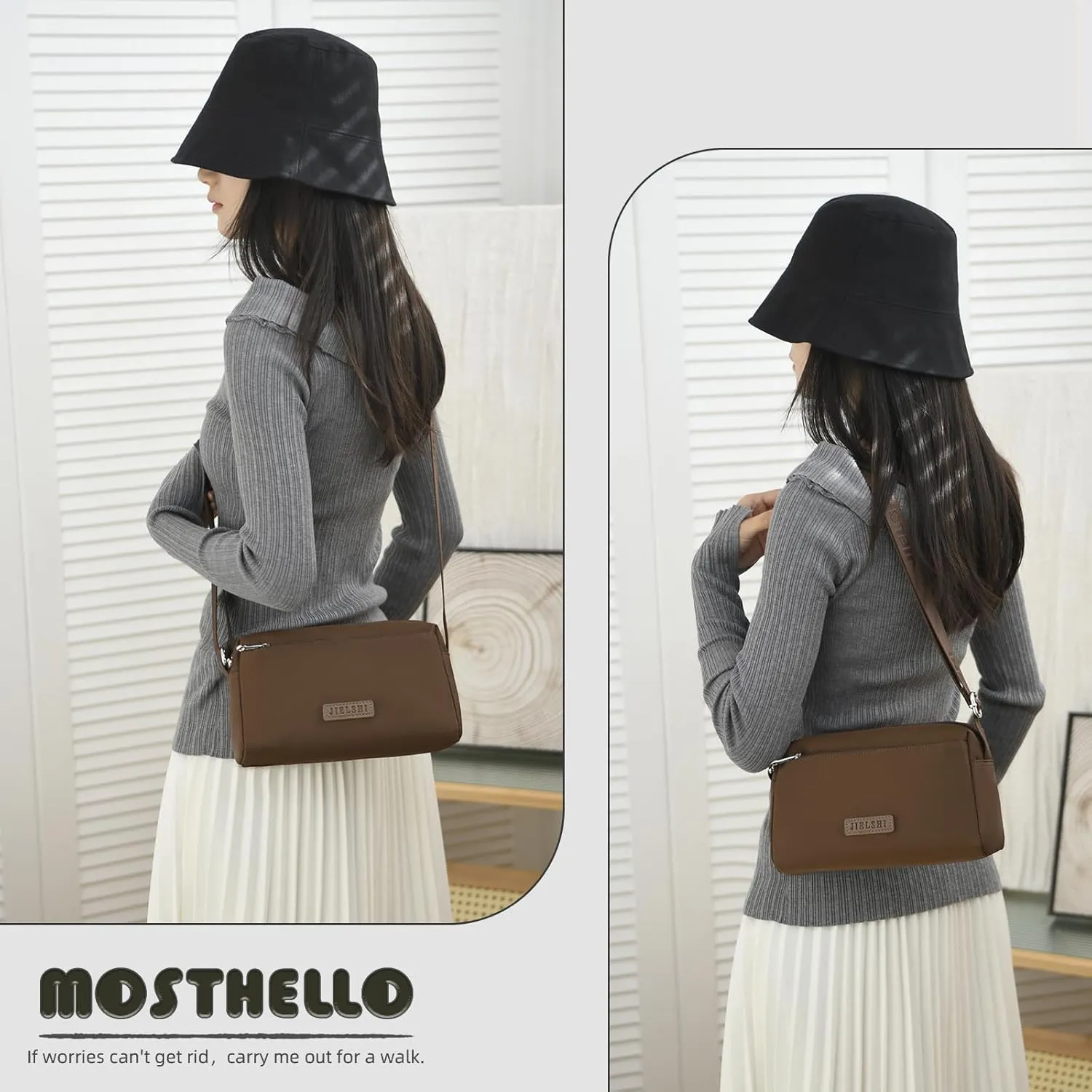 Women's Shoulder Bag, Handbag Simple Casual, Multi-Pocket Shopper Bag, Crossbody Bag Nylon