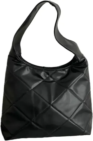 Women's Soft Quilted Shoulder Bag PU Leather Tote Bag Large Diamond Handbag Underarm Purse Top Handle Bag