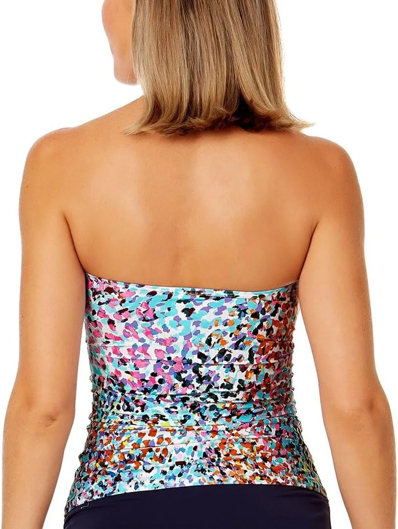 Women's Sunset Dot Twist Front Bandeaukini Swim Top