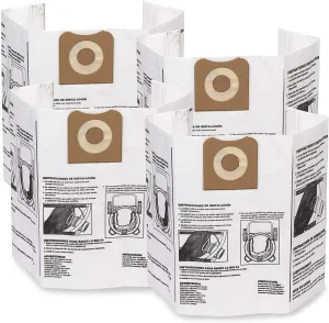 WORKSHOP Wet/Dry Vacs Filter Bags WS32200F2 Fine Dust Collection Shop Vacuum Bag (4 Dust Bags), Bag Filter Contains Debris for WORKSHOP 12-Gallon to 16-Gallon Wet Dry Shop Vacuum Cleaners