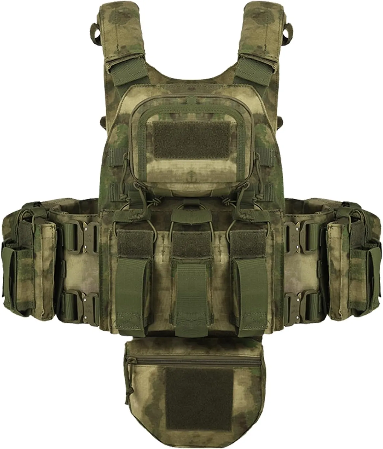 YAKEDA Tactical Training Vest with PALS System - Multi-Pocket Adjustable Straps Quick-Release Buckle for Hunting