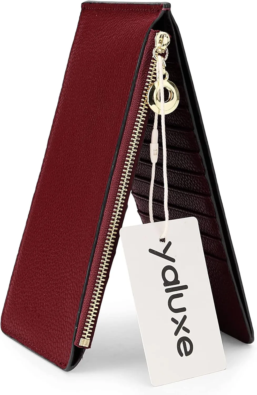 YALUXE Women's Genuine Leather Wallet RFID Blocking Multi Card Organizer with Cell Phone Pocket Zipper Closure