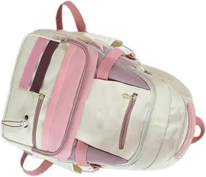 Youthful Korean Fashion Backpack with Multi Pockets Contrast Color School Bag