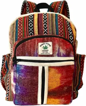 Zillion Craft multi color mini Hemp back pack. 100% natural Hemp and Gheri fabric. Slim and Durable back pack with strongest YKK Zipper. Sylish all season canvas print bag.